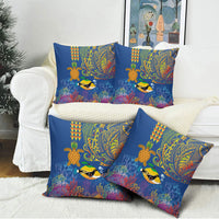 Hawaii Ocean Pillow Cover Pineapple Turtle and Mango Reef Triggerfish and Kakau Tattoo LT03 - Polynesian Pride