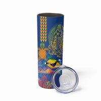 Hawaii Ocean Skinny Tumbler Pineapple Turtle and Mango Reef Triggerfish and Kakau Tattoo LT03 - Polynesian Pride