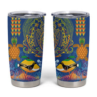 Hawaii Ocean Tumbler Cup Pineapple Turtle and Mango Reef Triggerfish and Kakau Tattoo LT03 Multicolor - Polynesian Pride