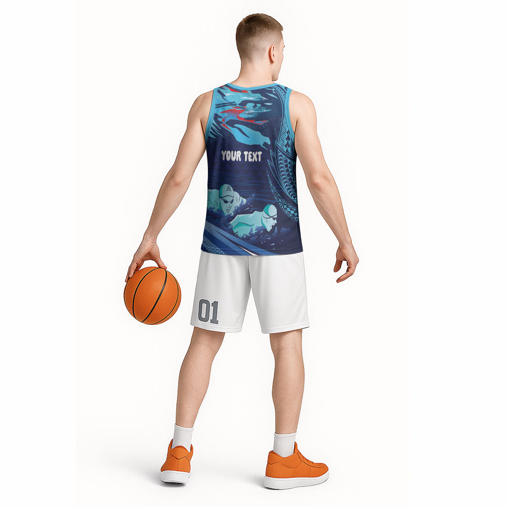 Personalized Hawaii Swimming Basketball Jersey Tribal Sporty Style LT03 - Polynesian Pride