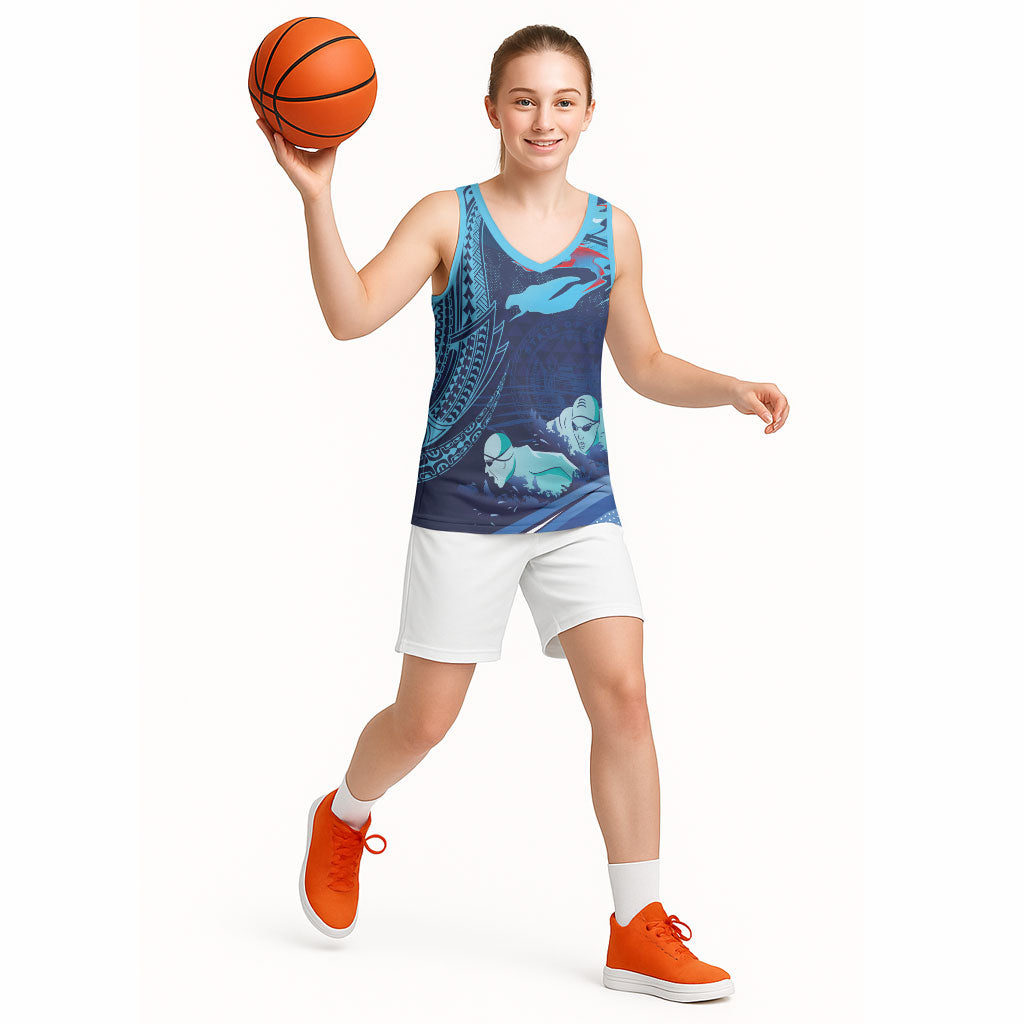 Personalized Hawaii Swimming Basketball Jersey Tribal Sporty Style LT03 - Polynesian Pride