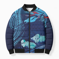 Personalized Hawaii Swimming Bomber Puffer Jacket Tribal Sporty Style LT03 Unisex Multicolor - Polynesian Pride