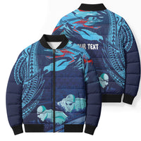 Personalized Hawaii Swimming Bomber Puffer Jacket Tribal Sporty Style LT03 - Polynesian Pride