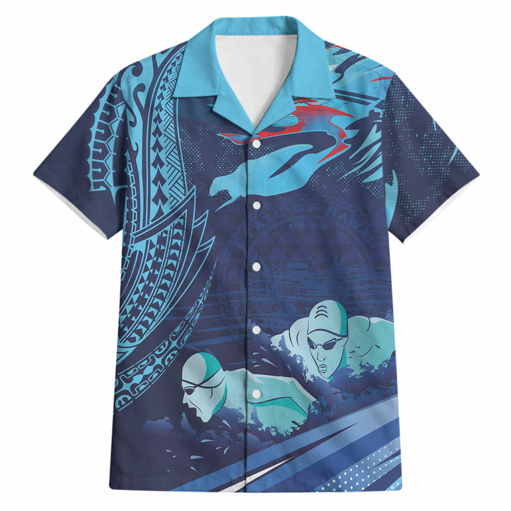 Personalized Hawaii Swimming Hawaiian Shirt Tribal Sporty Style LT03 Multicolor - Polynesian Pride