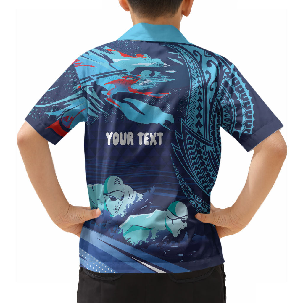 Personalized Hawaii Swimming Hawaiian Shirt Tribal Sporty Style LT03 - Polynesian Pride