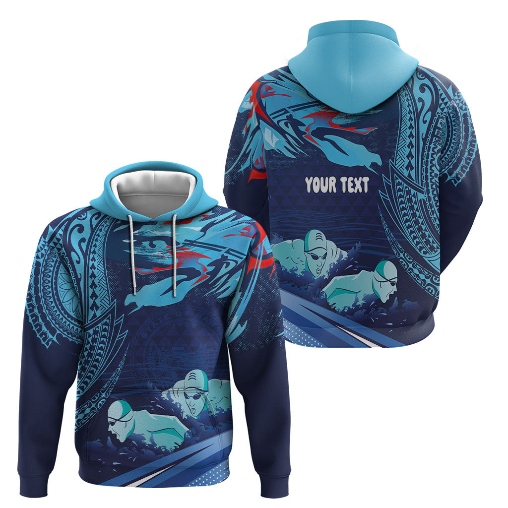 Personalized Hawaii Swimming Hoodie Tribal Sporty Style LT03 - Polynesian Pride