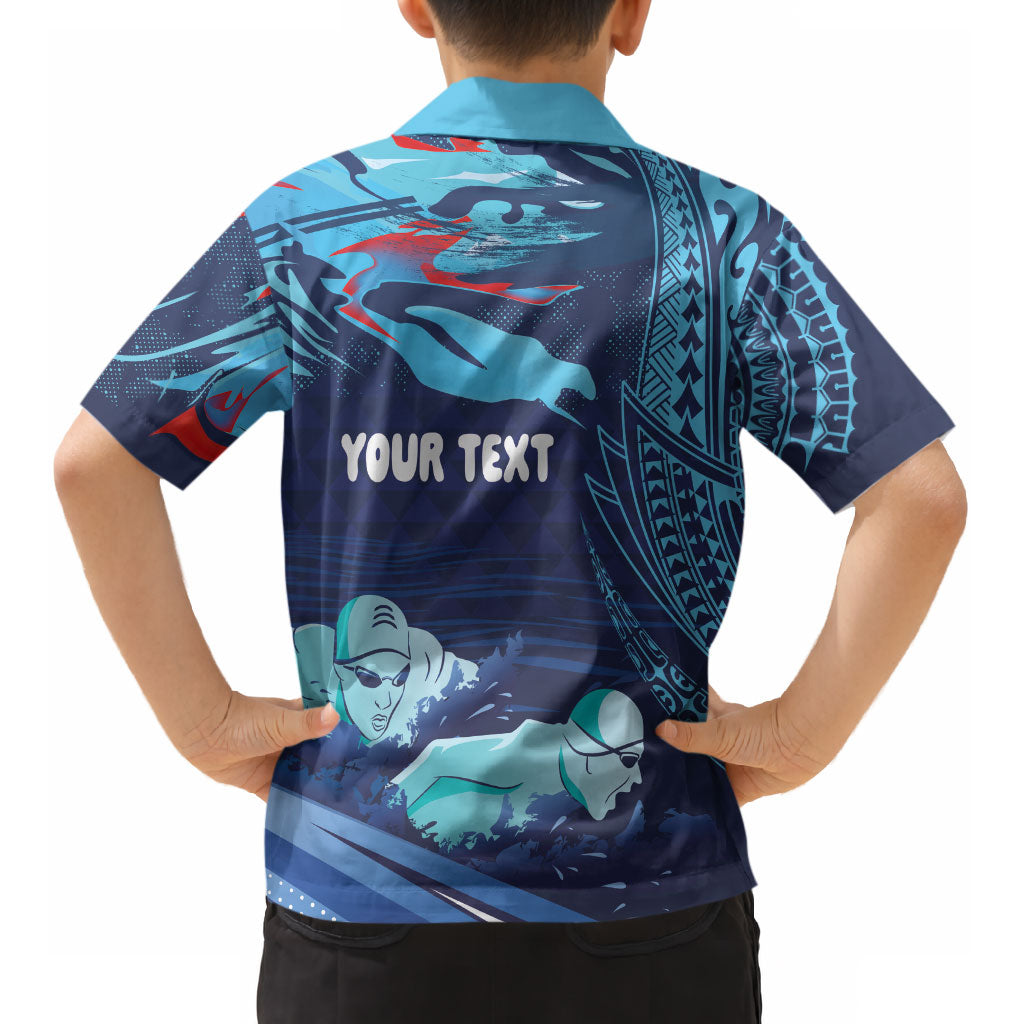 Personalized Hawaii Swimming Kid Hawaiian Shirt Tribal Sporty Style LT03 - Polynesian Pride