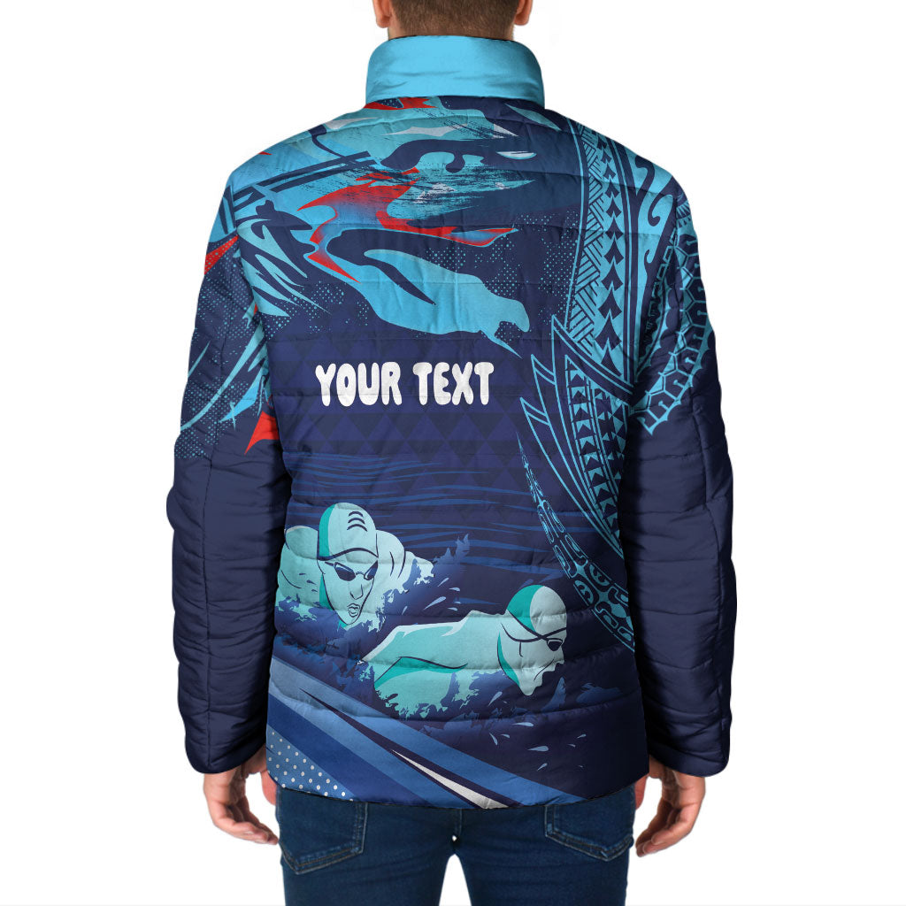 Personalized Hawaii Swimming Padded Jacket Tribal Sporty Style LT03 - Polynesian Pride