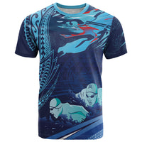 Personalized Hawaii Swimming T Shirt Tribal Sporty Style LT03 Multicolor - Polynesian Pride