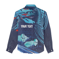 Personalized Hawaii Swimming Women Casual Shirt Tribal Sporty Style LT03 - Polynesian Pride