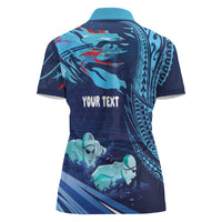 Personalized Hawaii Swimming Women Polo Shirt Tribal Sporty Style LT03 - Polynesian Pride