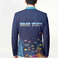 Personalized Hawaii Diving Blazer Tribal Pattern with Ocean Floor LT03 - Polynesian Pride
