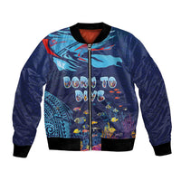 Personalized Hawaii Diving Bomber Jacket Tribal Pattern with Ocean Floor LT03 Unisex Multicolor - Polynesian Pride