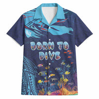 Personalized Hawaii Diving Hawaiian Shirt Tribal Pattern with Ocean Floor LT03 Multicolor - Polynesian Pride