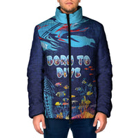 Personalized Hawaii Diving Padded Jacket Tribal Pattern with Ocean Floor LT03 Men Multicolor - Polynesian Pride