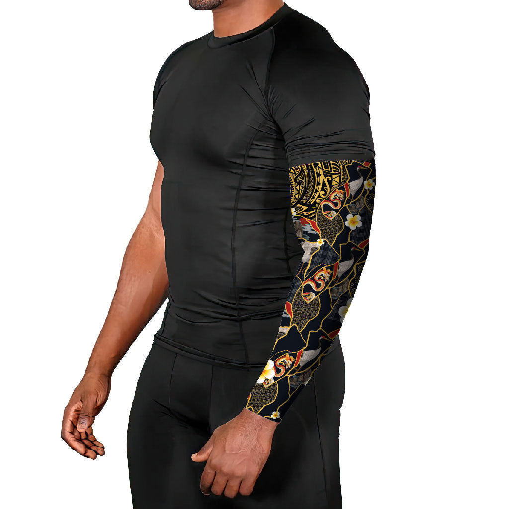 Hawaiian and Japanese Arm Sleeves Polynesian Tattoo with Japanese Culture Kintsugi Style LT03 - Polynesian Pride