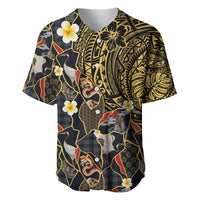Hawaiian and Japanese Baseball Jersey Polynesian Tattoo with Japanese Culture Kintsugi Style LT03 Multicolor - Polynesian Pride
