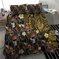 Hawaiian and Japanese Bedding Set Polynesian Tattoo with Japanese Culture Kintsugi Style LT03 - Polynesian Pride