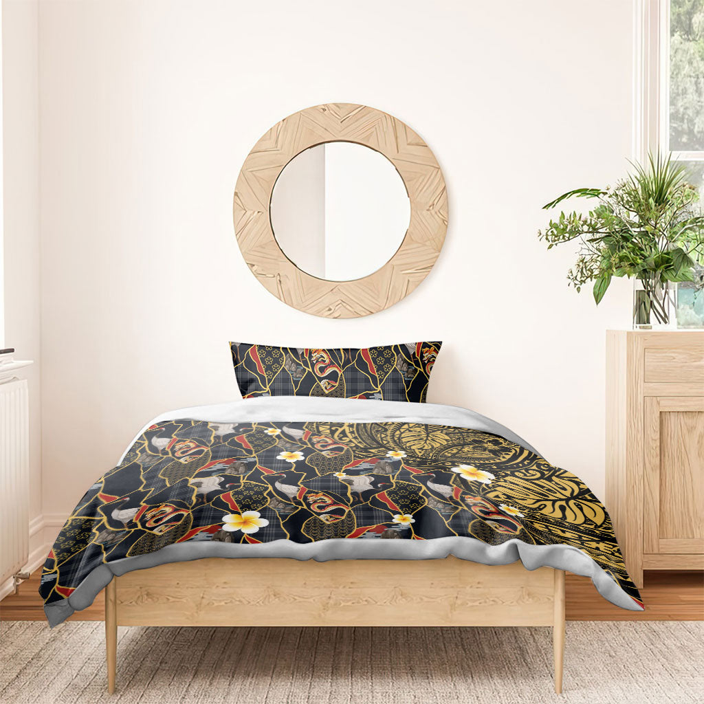 Hawaiian and Japanese Bedding Set Polynesian Tattoo with Japanese Culture Kintsugi Style LT03 - Polynesian Pride