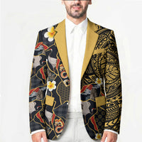 Hawaiian and Japanese Blazer Polynesian Tattoo with Japanese Culture Kintsugi Style LT03 - Polynesian Pride