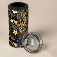 Hawaiian and Japanese 4 in 1 Can Cooler Tumbler Polynesian Tattoo with Japanese Culture Kintsugi Style LT03 - Polynesian Pride