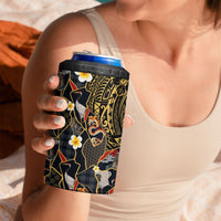 Hawaiian and Japanese 4 in 1 Can Cooler Tumbler Polynesian Tattoo with Japanese Culture Kintsugi Style LT03 - Polynesian Pride