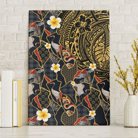 Hawaiian and Japanese Canvas Wall Art Polynesian Tattoo with Japanese Culture Kintsugi Style LT03 Without Frame Multicolor - Polynesian Pride