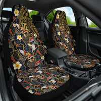 Hawaiian and Japanese Car Seat Cover Polynesian Tattoo with Japanese Culture Kintsugi Style LT03 One Size Multicolor - Polynesian Pride