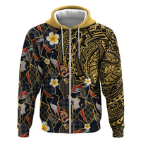 Hawaiian and Japanese Hoodie Polynesian Tattoo with Japanese Culture Kintsugi Style LT03 Zip Hoodie Multicolor - Polynesian Pride