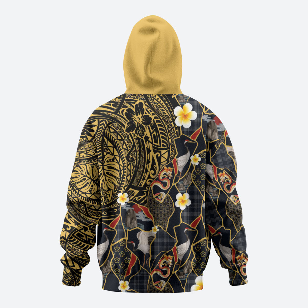 Hawaiian and Japanese Hoodie Polynesian Tattoo with Japanese Culture Kintsugi Style LT03 - Polynesian Pride
