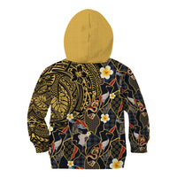 Hawaiian and Japanese Kid Hoodie Polynesian Tattoo with Japanese Culture Kintsugi Style LT03 - Polynesian Pride