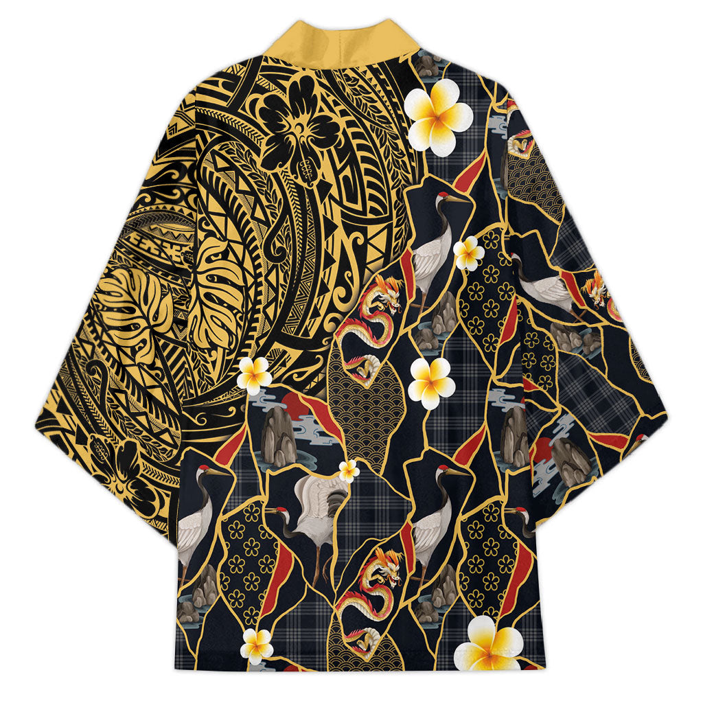 Hawaiian and Japanese Kimono Polynesian Tattoo with Japanese Culture Kintsugi Style LT03 - Polynesian Pride