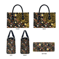 Hawaiian and Japanese Leather Bag Polynesian Tattoo with Japanese Culture Kintsugi Style LT03 - Polynesian Pride