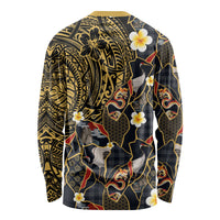 Hawaiian and Japanese Long Sleeve Shirt Polynesian Tattoo with Japanese Culture Kintsugi Style LT03 - Polynesian Pride