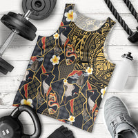 Hawaiian and Japanese Men Tank Top Polynesian Tattoo with Japanese Culture Kintsugi Style LT03 - Polynesian Pride