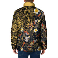 Hawaiian and Japanese Padded Jacket Polynesian Tattoo with Japanese Culture Kintsugi Style LT03 - Polynesian Pride