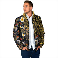 Hawaiian and Japanese Padded Jacket Polynesian Tattoo with Japanese Culture Kintsugi Style LT03 - Polynesian Pride