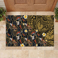 Hawaiian and Japanese Rubber Doormat Polynesian Tattoo with Japanese Culture Kintsugi Style LT03 Multicolor - Polynesian Pride