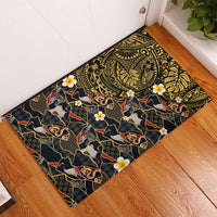 Hawaiian and Japanese Rubber Doormat Polynesian Tattoo with Japanese Culture Kintsugi Style LT03 - Polynesian Pride