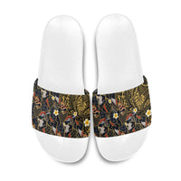 Hawaiian and Japanese Slide Sandals Polynesian Tattoo with Japanese Culture Kintsugi Style LT03 Multicolor - Polynesian Pride