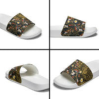 Hawaiian and Japanese Slide Sandals Polynesian Tattoo with Japanese Culture Kintsugi Style LT03 - Polynesian Pride
