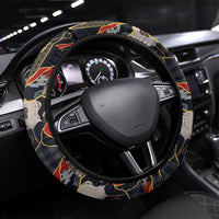 Hawaiian and Japanese Steering Wheel Cover Polynesian Tattoo with Japanese Culture Kintsugi Style LT03 Universal Fit Multicolor - Polynesian Pride