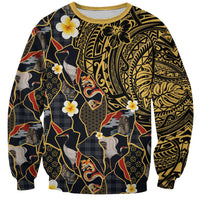 Hawaiian and Japanese Sweatshirt Polynesian Tattoo with Japanese Culture Kintsugi Style LT03 Unisex Multicolor - Polynesian Pride