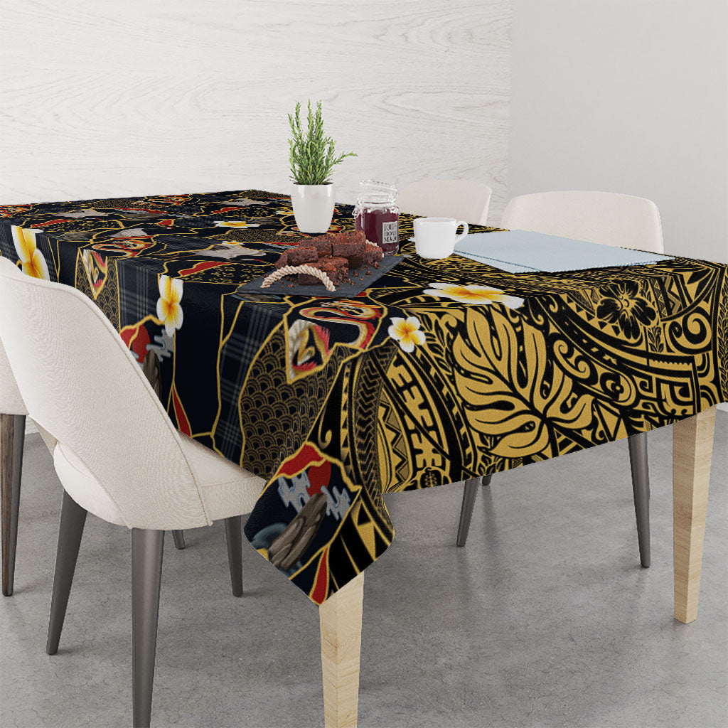 Hawaiian and Japanese Tablecloth Polynesian Tattoo with Japanese Culture Kintsugi Style LT03 - Polynesian Pride