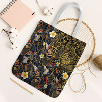 Hawaiian and Japanese Tote Bag Polynesian Tattoo with Japanese Culture Kintsugi Style LT03 White Strap One Size Multicolor - Polynesian Pride