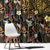 Hawaiian and Japanese Window Curtain Polynesian Tattoo with Japanese Culture Kintsugi Style LT03 - Polynesian Pride