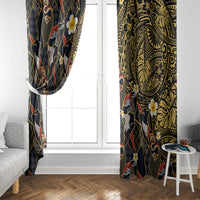 Hawaiian and Japanese Window Curtain Polynesian Tattoo with Japanese Culture Kintsugi Style LT03 - Polynesian Pride