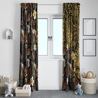 Hawaiian and Japanese Window Curtain Polynesian Tattoo with Japanese Culture Kintsugi Style LT03 - Polynesian Pride