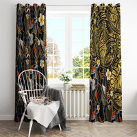 Hawaiian and Japanese Window Curtain Polynesian Tattoo with Japanese Culture Kintsugi Style LT03 - Polynesian Pride