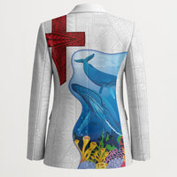 Tonga Swimming with Whales Blazer Ngatu Pattern LT03 - Polynesian Pride